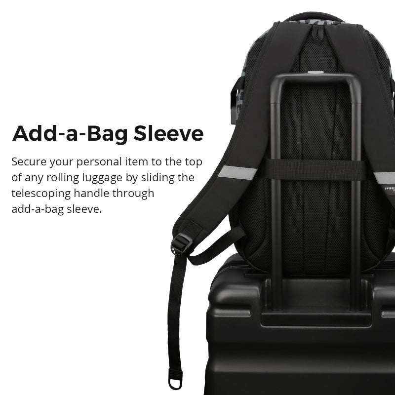 Swissdigital Laptop Backpack with USB Charging Port, Travel Backpack Fits 15.6 inches Computer, 31L Backpack for Men, Gray Leopard | SD803-101 - Image 5