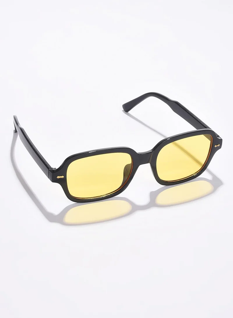 Haute Sauce Yellow Lens Black Oval Sunglasses