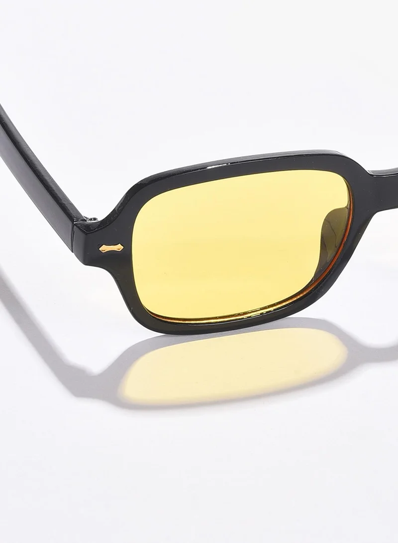 Haute Sauce Yellow Lens Black Oval Sunglasses