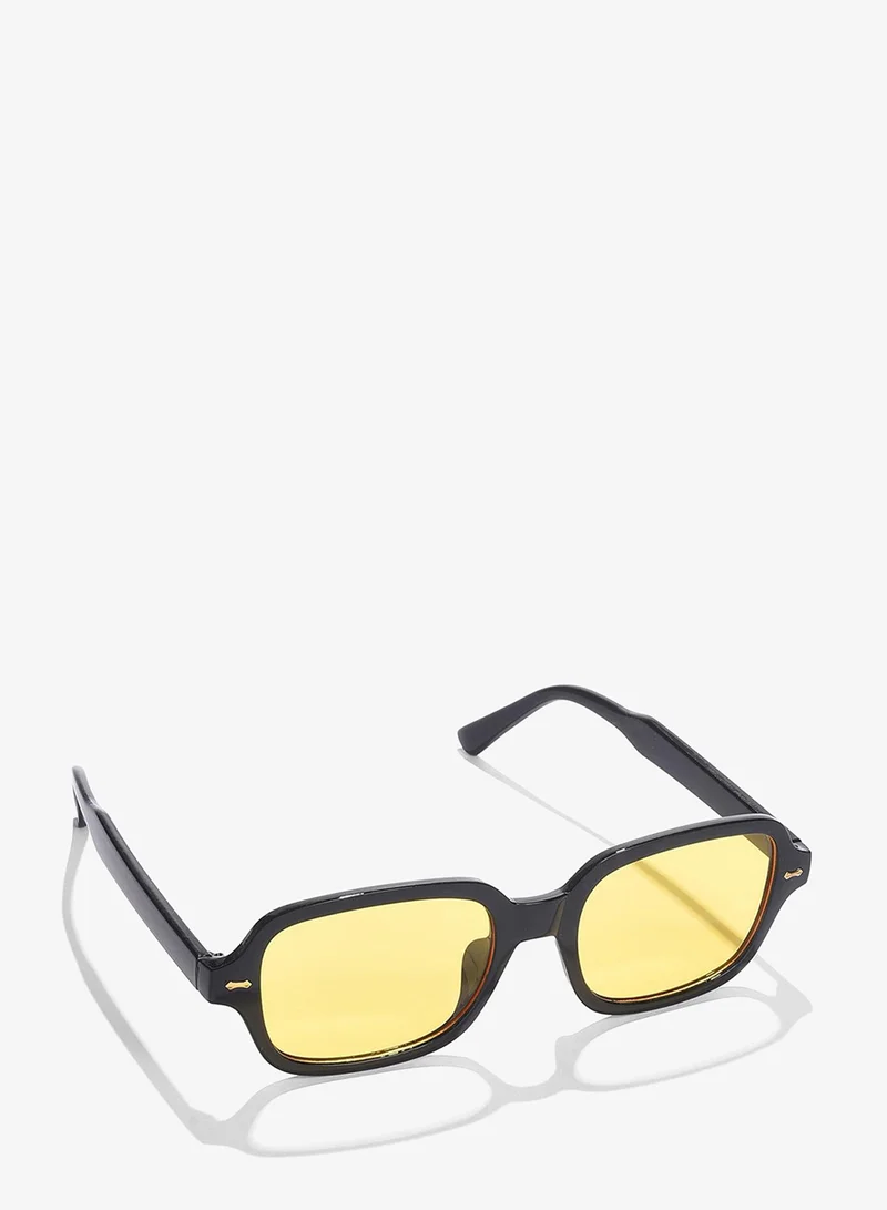 Haute Sauce Yellow Lens Black Oval Sunglasses