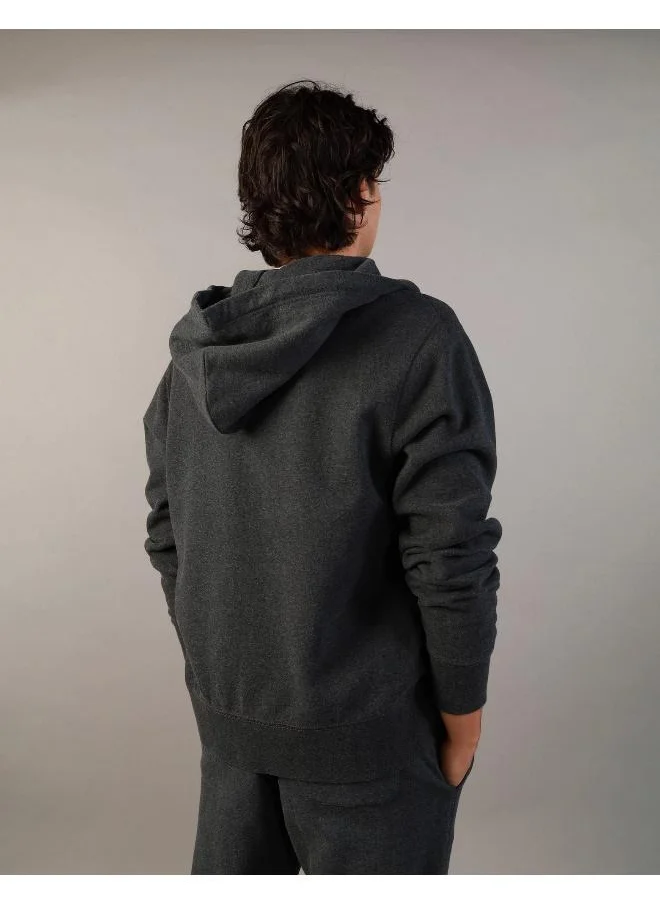 American Eagle AE Graphic Heather Zip-Up Hoodie