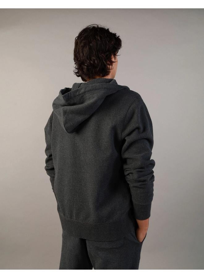 American Eagle AE Graphic Heather Zip-Up Hoodie  - Image 2