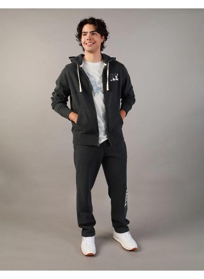 American Eagle AE Graphic Heather Zip-Up Hoodie  - Image 1