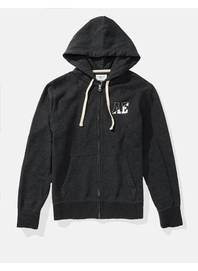 American Eagle AE Graphic Heather Zip-Up Hoodie  - Image 4