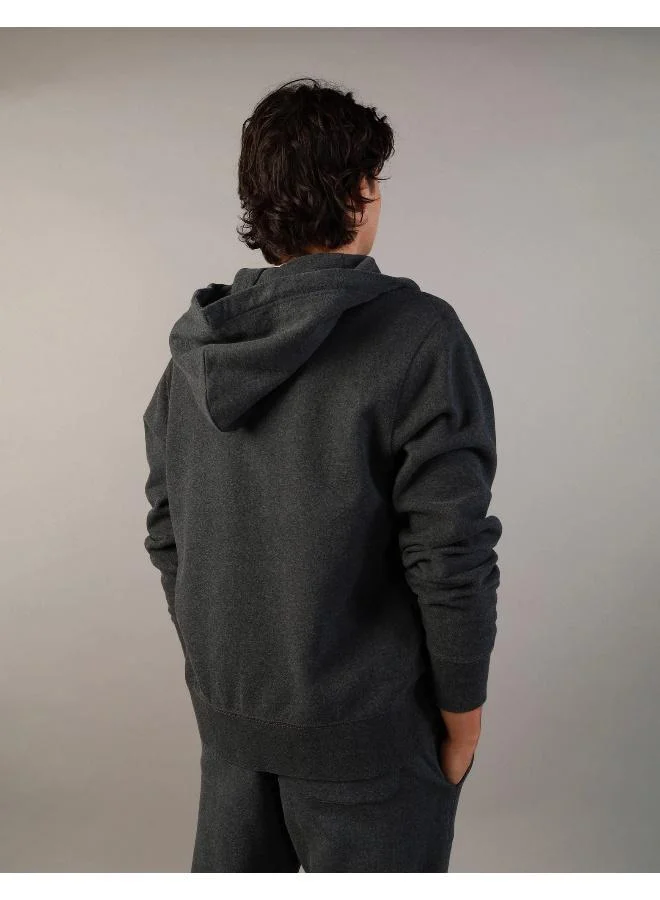 American Eagle AE Graphic Heather Zip-Up Hoodie