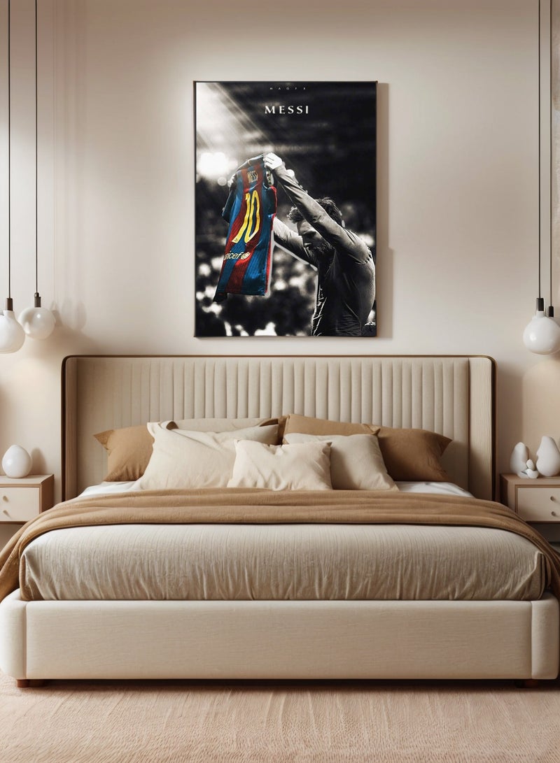 BIG MAX Famous  Football Player Messi  Framed Canvas Wall Art 30x20x2cm,for Living Room Office Bedroom Posters Prints Framed Ready to Hang - Image 4