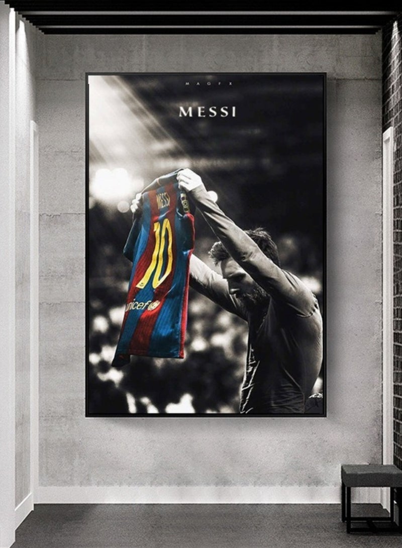 BIG MAX Famous  Football Player Messi  Framed Canvas Wall Art 30x20x2cm,for Living Room Office Bedroom Posters Prints Framed Ready to Hang - Image 2