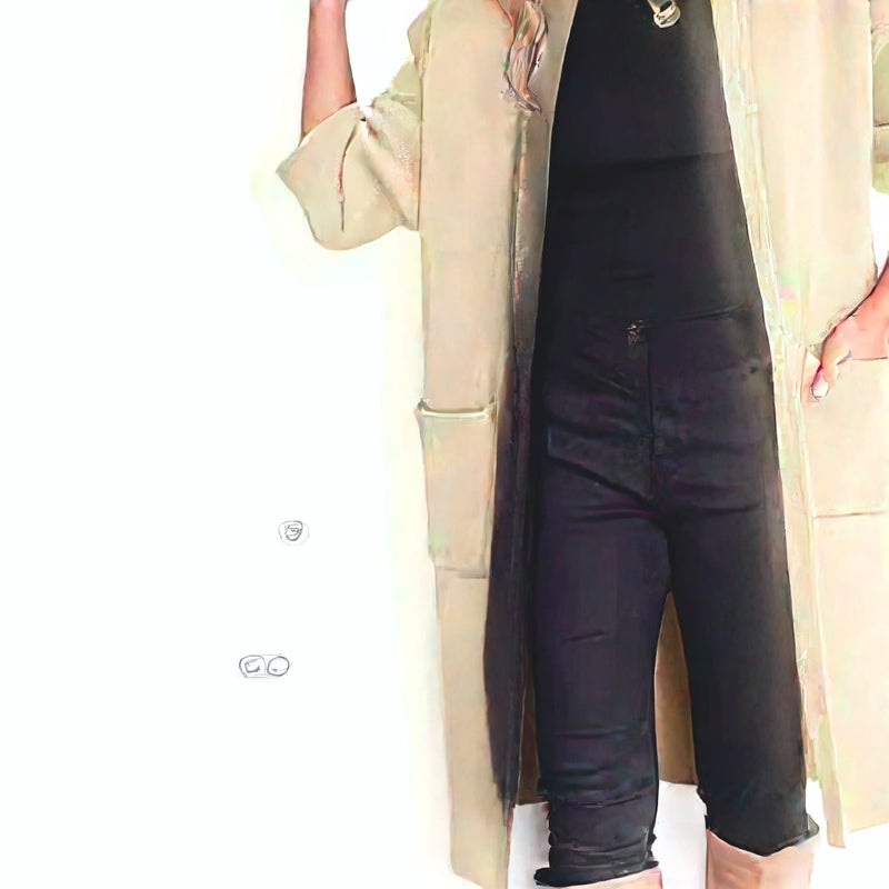 Women's Long Cardigan Open Front Knit Coat - Image 2