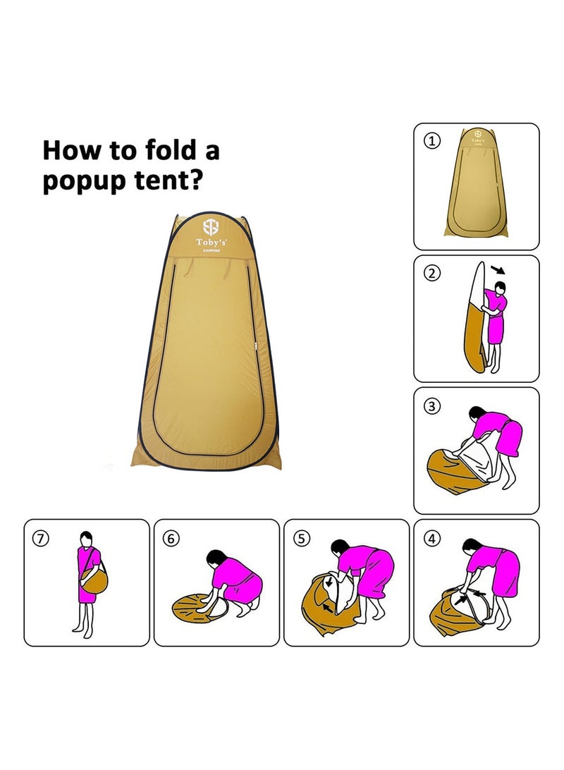 Toby's Tent Bath Plus Portable Outdoor Pop Up Privacy Shower Tent, Camping Toilet Tent - Waterproof Rainproof Windproof Shelter Beach Tent, For Camping, Beach & Hiking, Toilet & Changing Room - Image 5