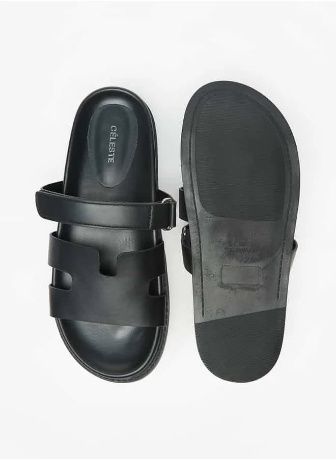 Celeste Women's Solid Slip-On Flat Sandals