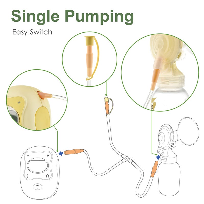 Maymom مجموعة أنابيب Maymom متوافقة مع مضخة الثدي Medela Freestyle ولكن ليست متوافقة مع Freestyle Flex؛ متوافقة مع مضخة Medela Freestyle؛ مناسبة أيضًا لمضخات Spectra S1 S2 لاستخدام موصلات فوهة Freestyle - Image 4