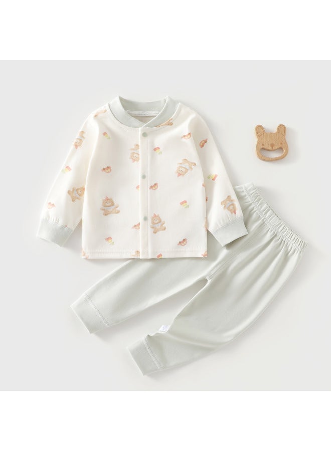 Baby Underwear Set Cotton Class A Long Sleeve Thermal Top And Pants For Spring, Autumn, All Seasons, Seamless Base Layer, Uni