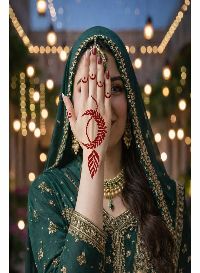 تصميم استنسل حناء خاص بعيد الفطر ورمضان من فانفاتي، على شكل هلال. - Image 4