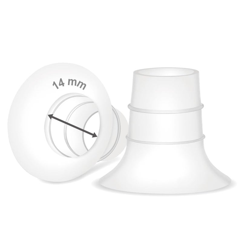 O CARE 14 mm Silicone Flange Inserts Compatible with Medela/for Spectra S1 S2 / Elvie / S18 S21 / Momcozy S9 S12/ TSRETE 24mm Breast Pump Shields or Freemie 25mm; Reduce Tunnel Down to 14 mm - Image 1