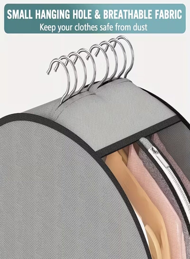 3 قطع من أكياس حفظ الملابس البلاستيكية الشفافة (81.28 / 127 / 152.4 سم) – أكياس تخزين معلّقة متينة بسحّاب إغلاق وخطّاف تعليق، مقاومة للغبار والرطوبة مع توسعة 25.4 سم – مثالية للمعاطف، الفساتين، الجاكيتات، القمصان والفرو – تصميم موفّر للمساحة لتنظيم الخزانة أو المتجر - Image 5