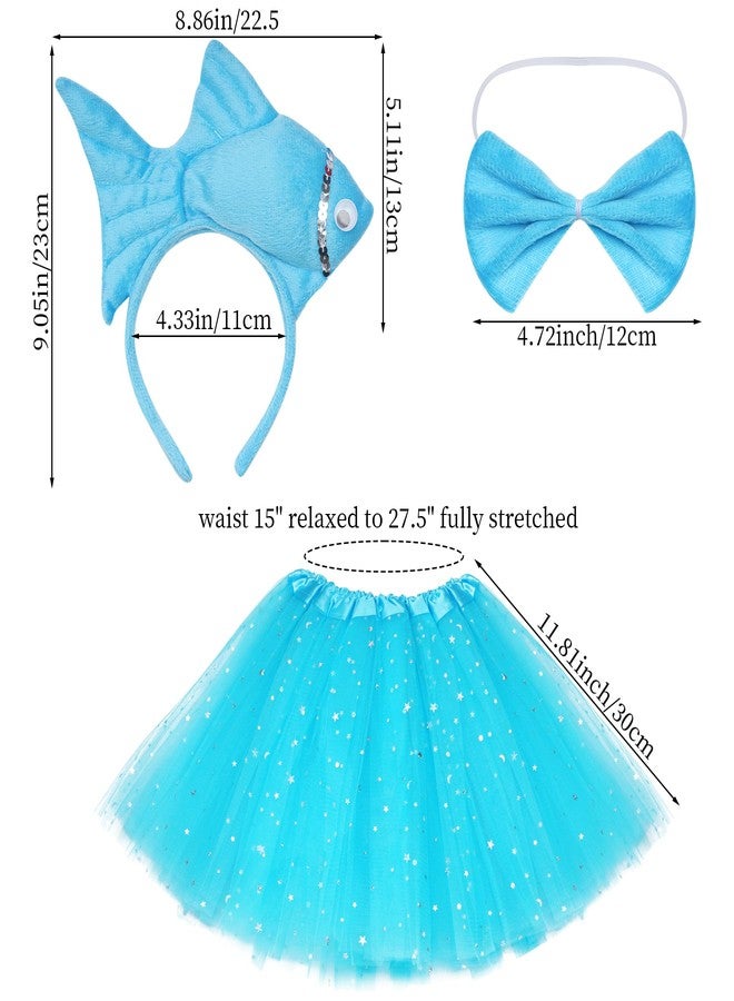 Dxhycc Animal Costume Set 3D Fish Goldfish Headband Bowtie and Tutu Animal Fancy Costume for Halloween Dress Up - Image 2