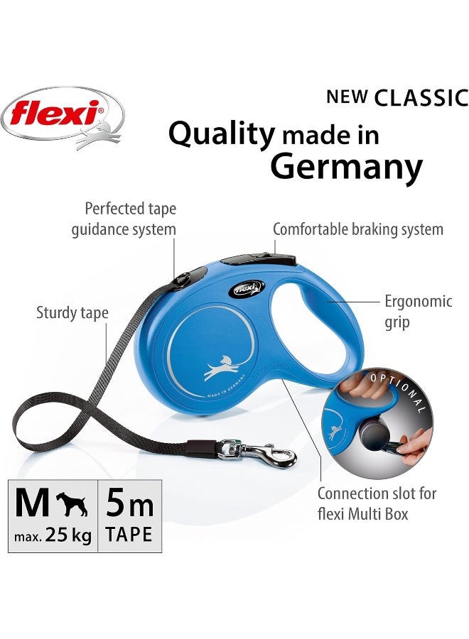 Flexi Classic M Tape 5 M Blue For Dogs Retractable Safety Leashes For Dogs Made In Germany Medium 25 Kg - Image 2