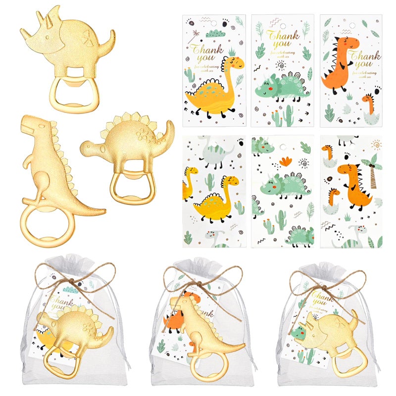 Qonmpcvu Qonmpcvu 30 Pcs Dinosaur Bottle Openers Baby Dinosaur Baby Shower Decorations Baby Shower Bottle Opener Favors Baby Shower Favor For Guest Supplies With Dinosaur Thank You Tags  - Image 1