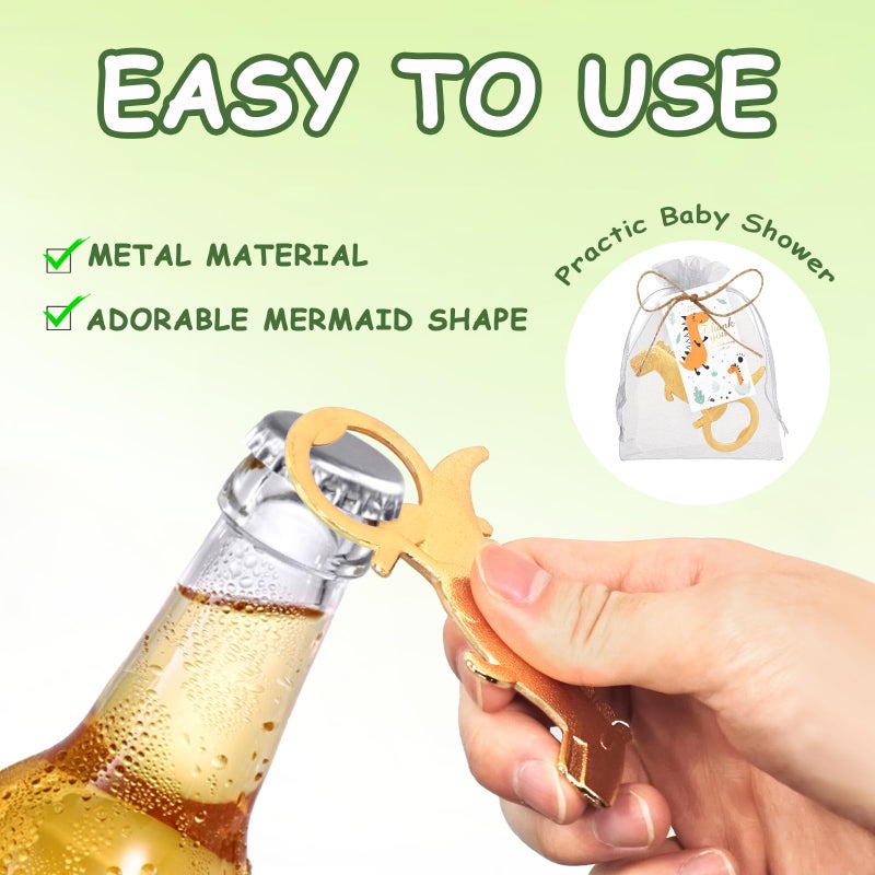 Qonmpcvu Qonmpcvu 30 Pcs Dinosaur Bottle Openers Baby Dinosaur Baby Shower Decorations Baby Shower Bottle Opener Favors Baby Shower Favor For Guest Supplies With Dinosaur Thank You Tags  - Image 3