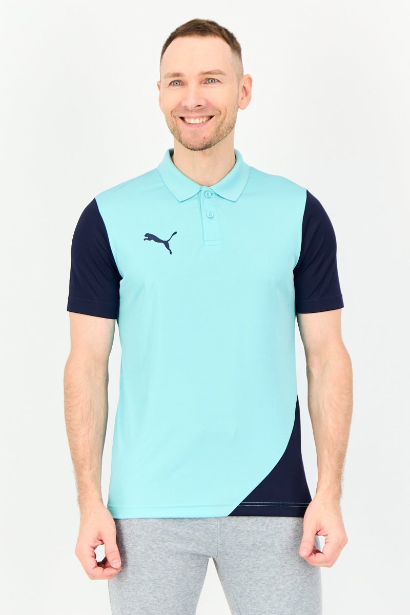 PUMA Men Sportswear Fit Short Sleeve Training Polo Shirt, Aqua - Image 1