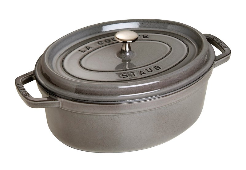 Staub Cast Iron RoasterCocotte Oval 31 cm 55 L Graphite Grey
