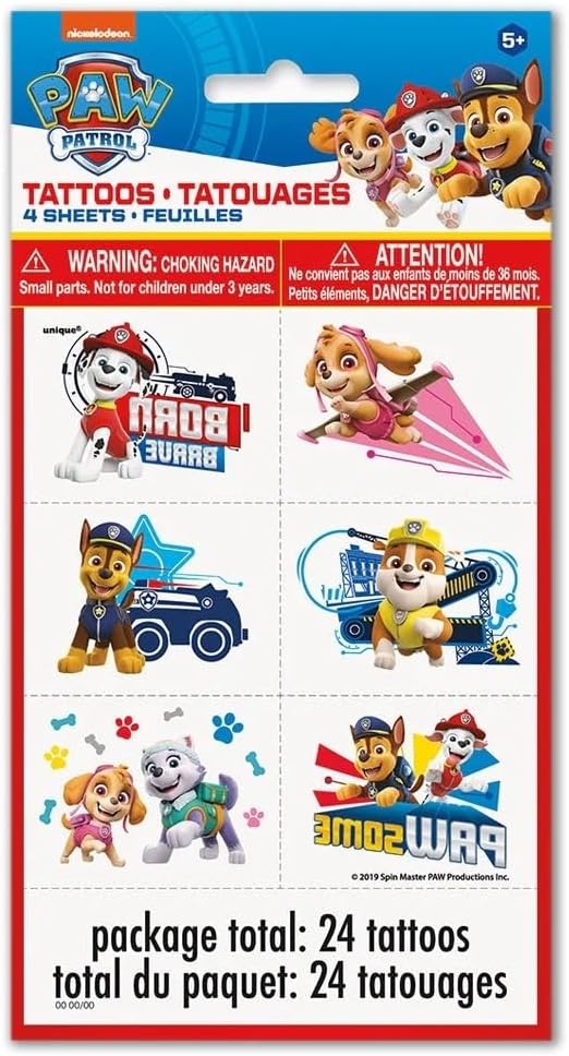 Unique Paw Patrol Tattoos Pack of 24  Vibrant  Fun Temporary Tattoos Perfect for Kids Birthday  Theme Parties - Image 3