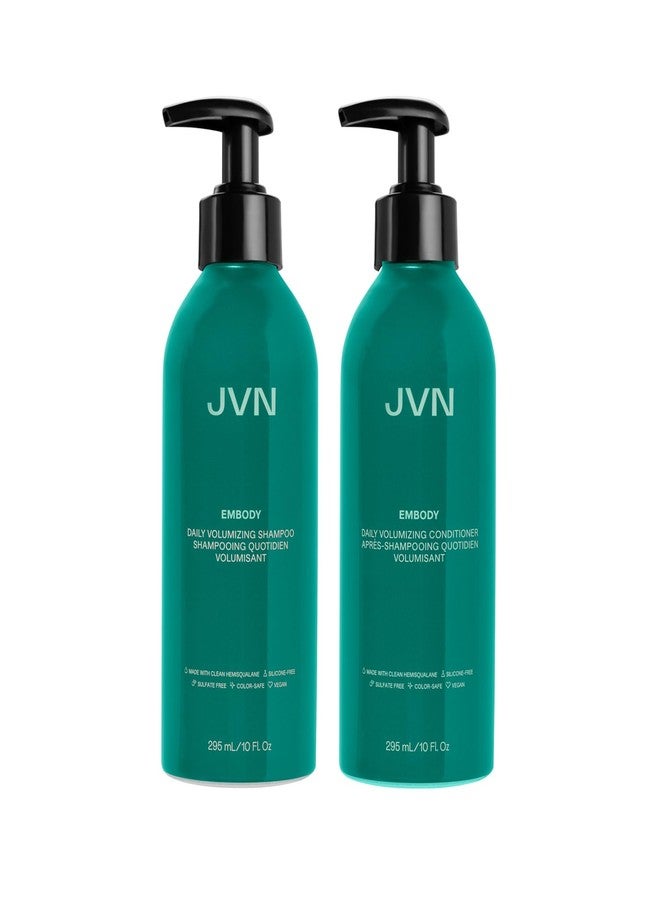 JVN Embody Volumizing Shampoo & Conditioner Bundle (20 Fl Oz), Clean, Embody Collection, All Hair Types, Adds Fullness and Restores Shine, Sulfate Free - Image 1