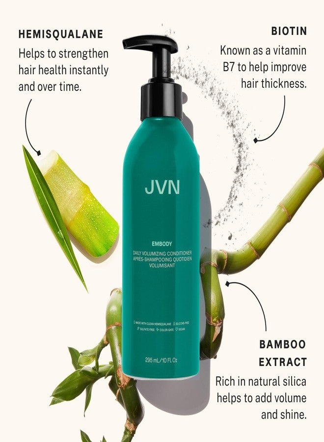 JVN Embody Volumizing Shampoo & Conditioner Bundle (20 Fl Oz), Clean, Embody Collection, All Hair Types, Adds Fullness and Restores Shine, Sulfate Free - Image 2