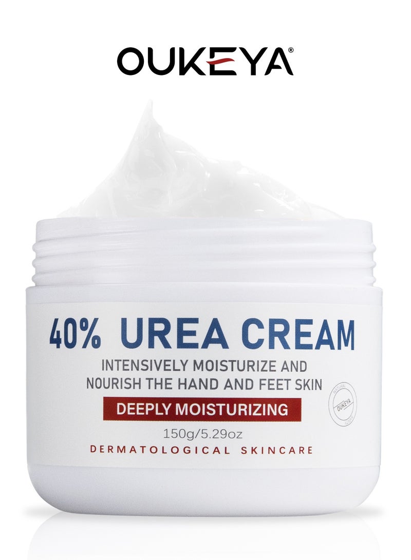 OUKEYA Urea Cream Deep Moisturizing for Feet Maximum Strength Foot Cream for Dry Skin Softens Rough Cuticles and Relieves Dryness on Heels, Knees, Elbows, and Hands  - Image 1