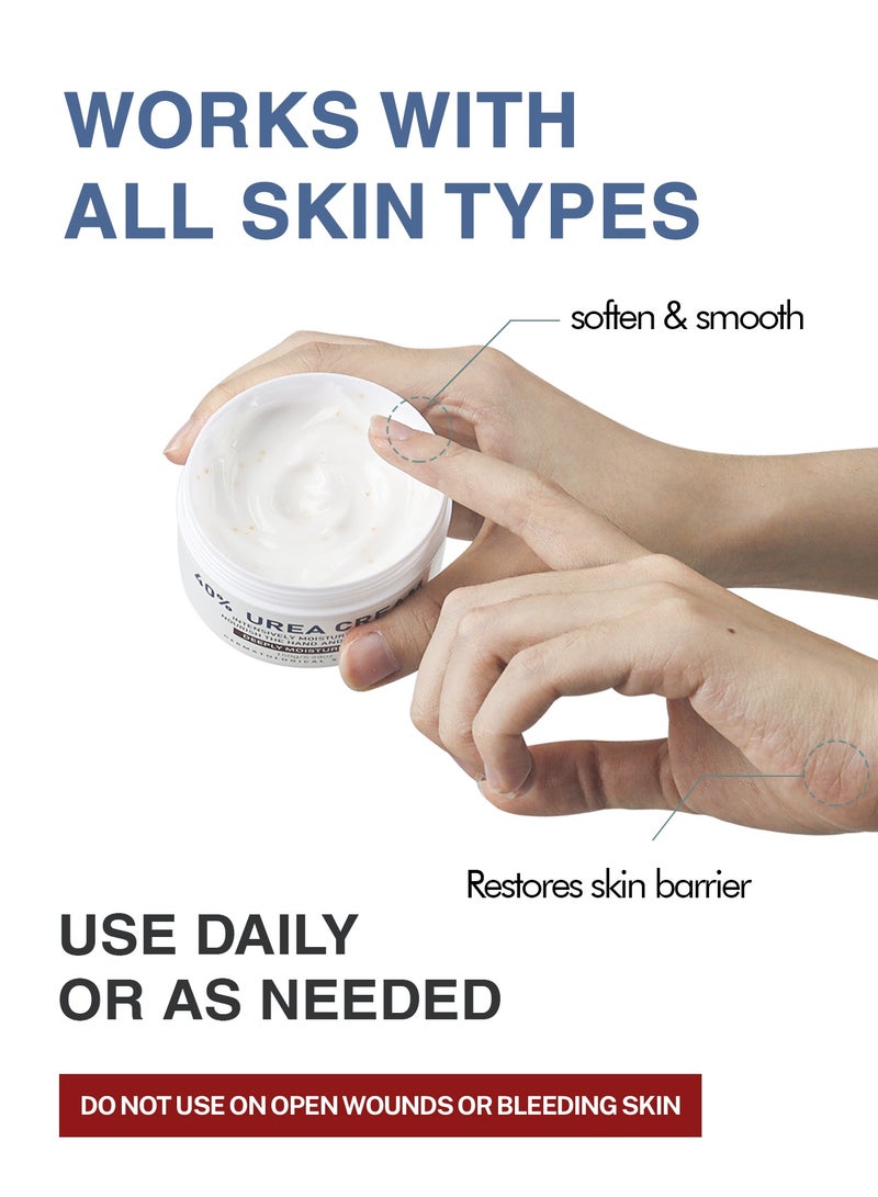 OUKEYA Urea Cream Deep Moisturizing for Feet Maximum Strength Foot Cream for Dry Skin Softens Rough Cuticles and Relieves Dryness on Heels, Knees, Elbows, and Hands  - Image 4