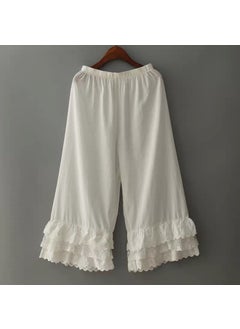 Generic Japanese Sweet Flare Pants with Lace Trim Black  - Image 2