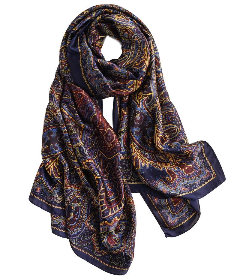 NUWEERIR Womens 100% Large Mulberry Silk Scarf Long Satin Scarf Fashion Lightweight Wraps - Image 3