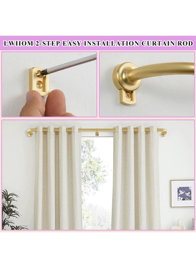 Lwiiom Brass Disc Curtain Rods, 48-84 Inches Window Curtain Rod,Adjustable Room Darkening Curtain Rod with Aluminum Finials and Brackets,Wrap Around Design - Image 3