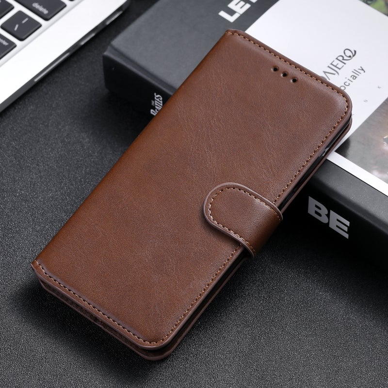 HuHa Protective Cover For Xiaomi Poco M4 Pro Classic Calf Texture PU + TPU Horizontal Flip Leather Case(Brown) - Image 1
