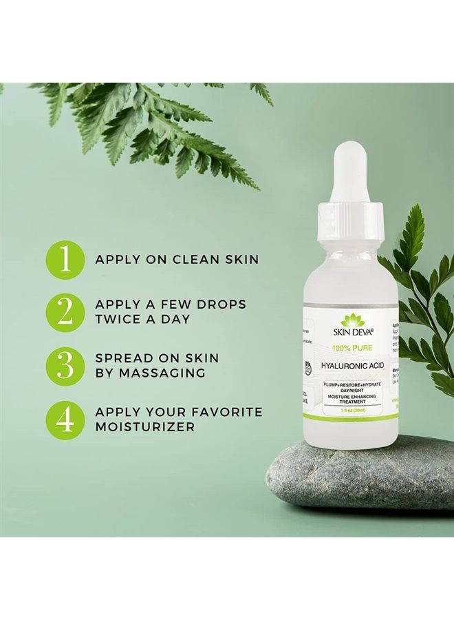 100% Pure Hyaluronic Acid Serum For Face 1 oz of Discoloration Correcting Serum Anti Aging Anti Wrinkle Acid Locks in Essential Moisture Keeps Skin Hydrated Facial Serums For All Skin Types
