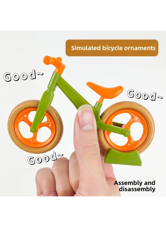 Generic - Decompression Creative Balance Bike Bicycle Building Block Ornaments Kidsren's Artificial Diy Mini Assembled Bicycle Model Toys-Color:Medium Bicycle (random Color) - Image 1
