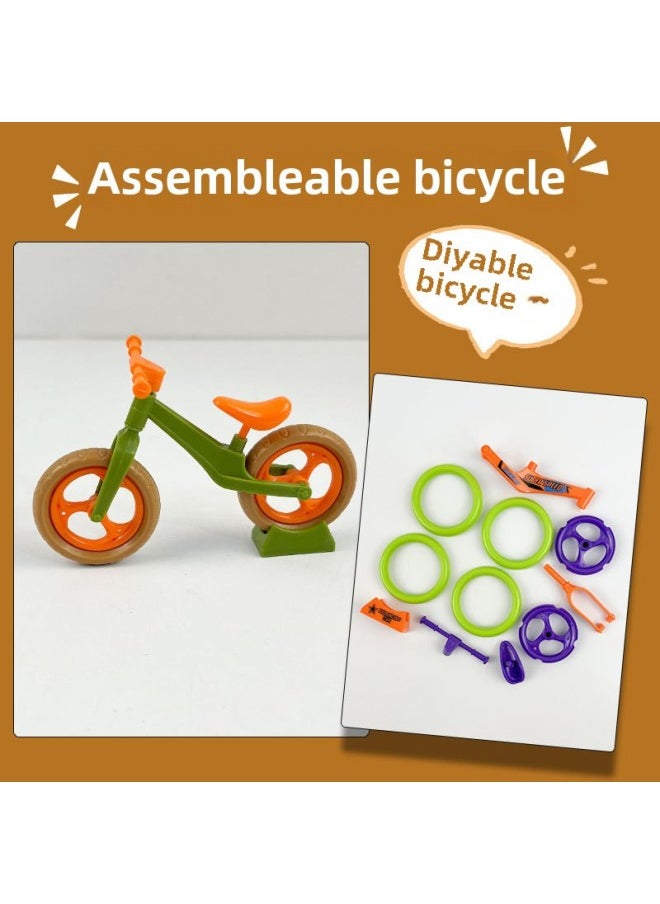 Generic - Decompression Creative Balance Bike Bicycle Building Block Ornaments Kidsren's Artificial Diy Mini Assembled Bicycle Model Toys-Color:Medium Bicycle (random Color) - Image 1