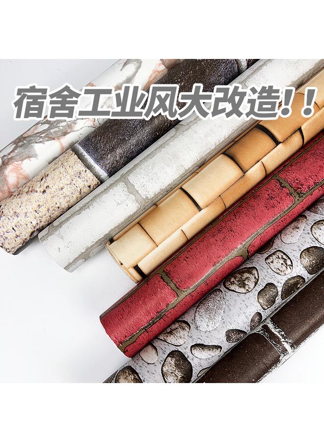 Bluejw Waterproof Wallpaper Self-sticking Retro Self-adhesive Wallpaper Restaurant Three-dimensional Brick Background Chinese Wallpaper Wallpape - Image 2