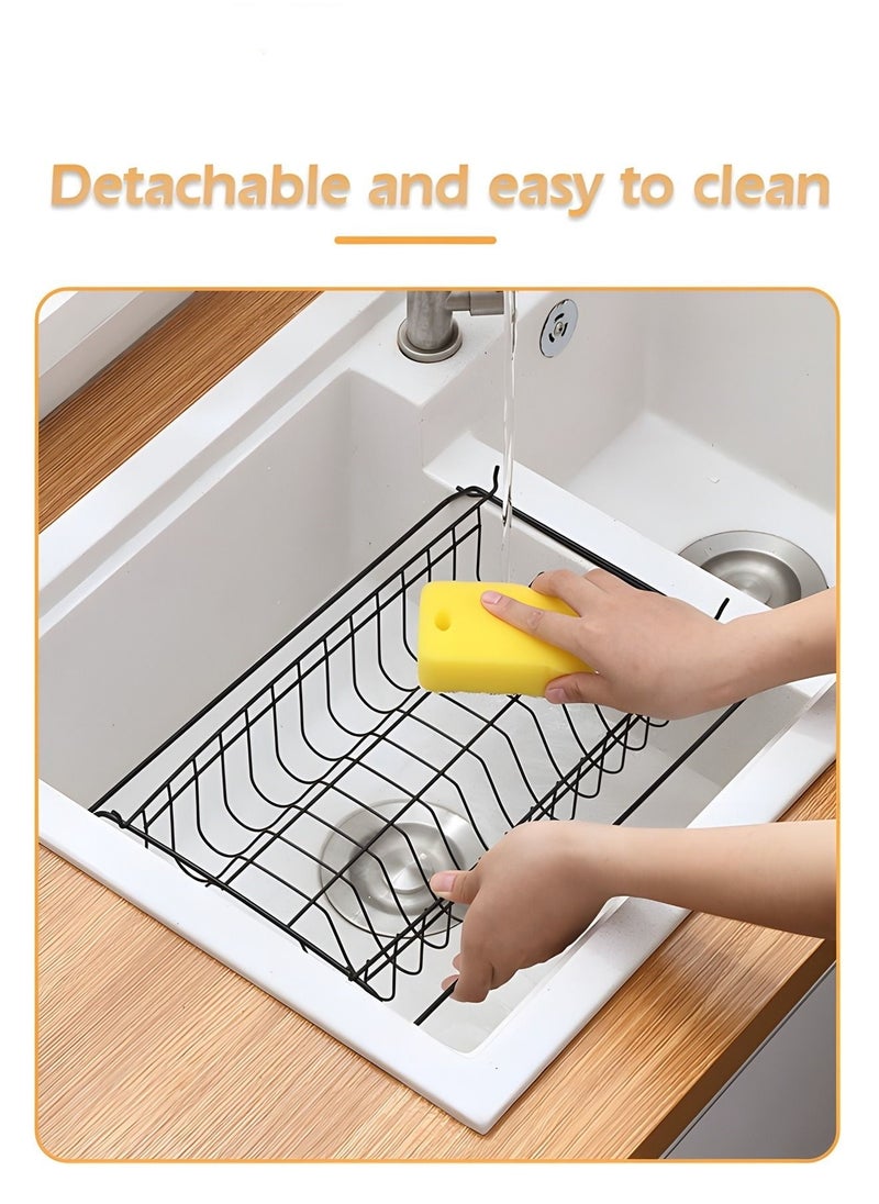 Large Dish Drying Rack, 3 Tier Dish Rack with Tray Utensil Holder & Cup Holders, Drain Board Tray for Kitchen Counter