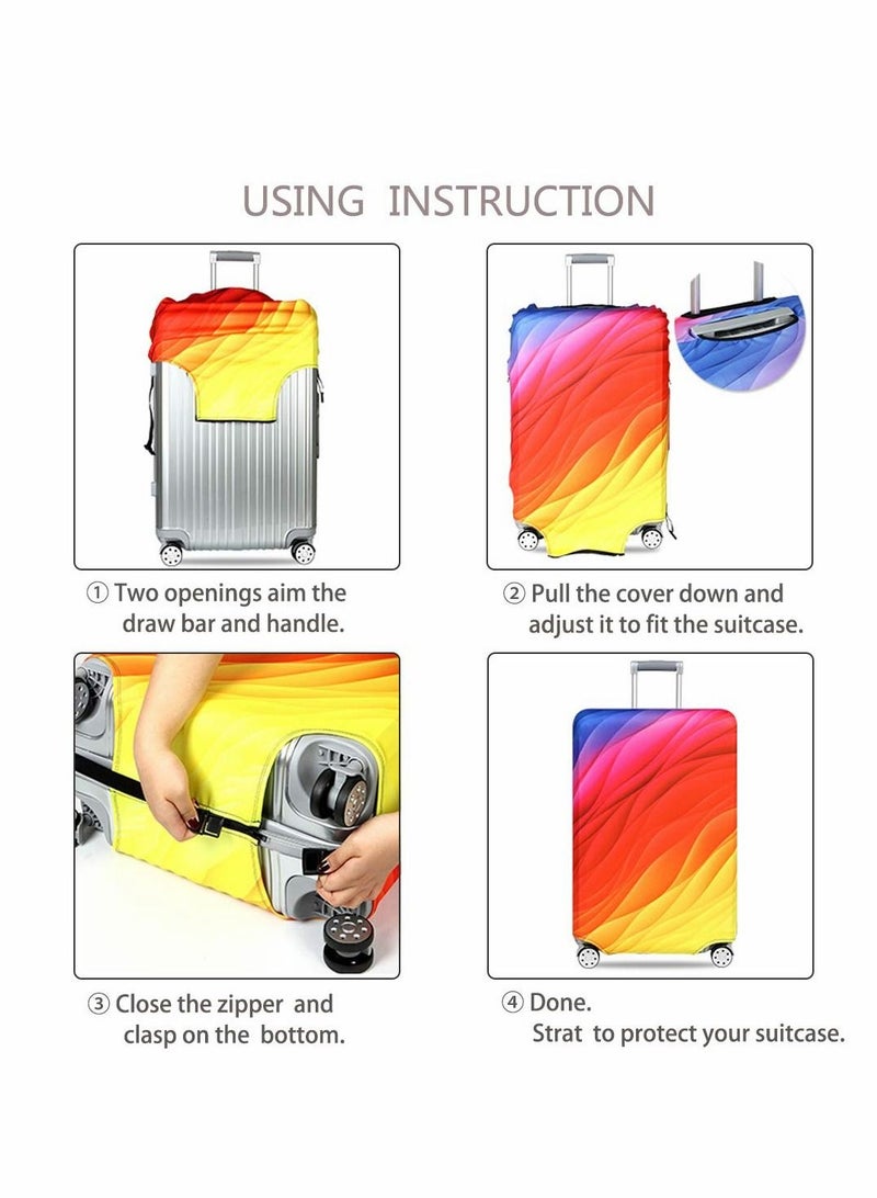 Excefore غطاء الأمتعة، غطاء حقيبة قابل للغسل في الماء، أغطية حماية مرنة للأمتعة من الألياف اللدنة، ملحقات السفر مناسبة لحقيبة عربة مقاس 18-21 بوصة للاستخدام اليومي في رحلة العمل والمدرسة (S، زهر البرتقال) - Image 5