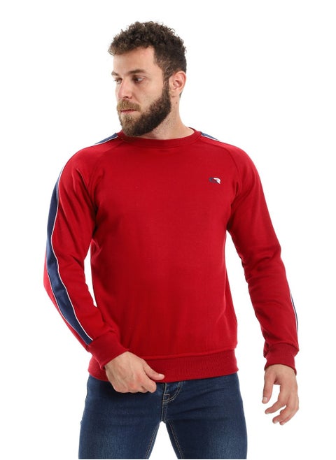 Sweatshirts Round With Line On The Shoulder