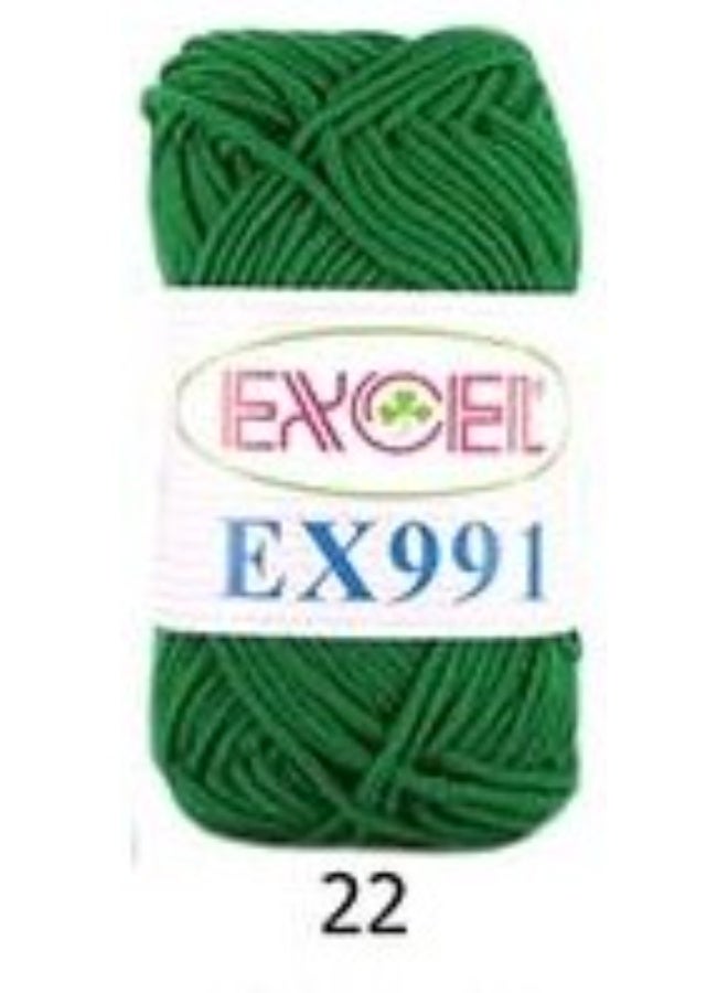 Excel EX991 Crochet Yarn Green 22 - Image 1