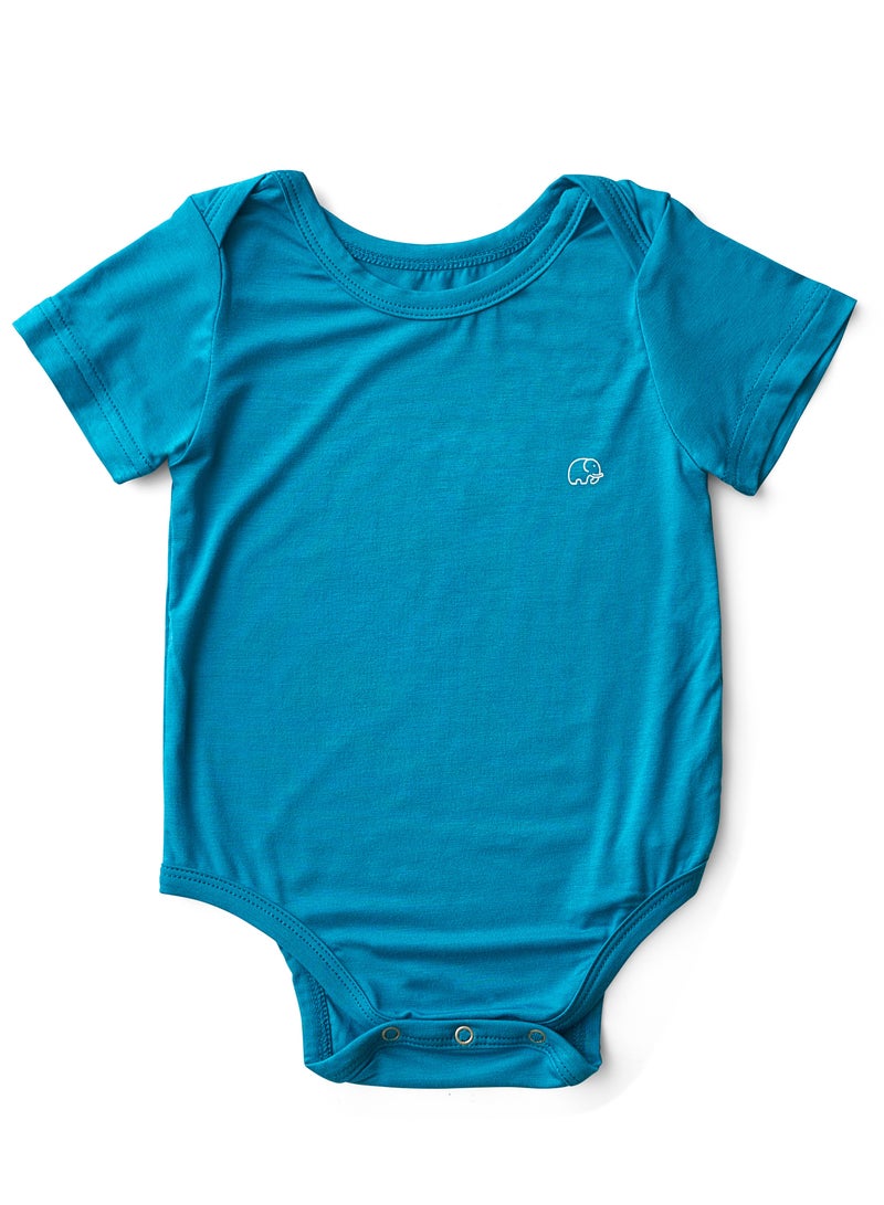 Anvi Baby Organic Bamboo Spandex Bodysuit- Blue 0 to 3 months  - Image 1