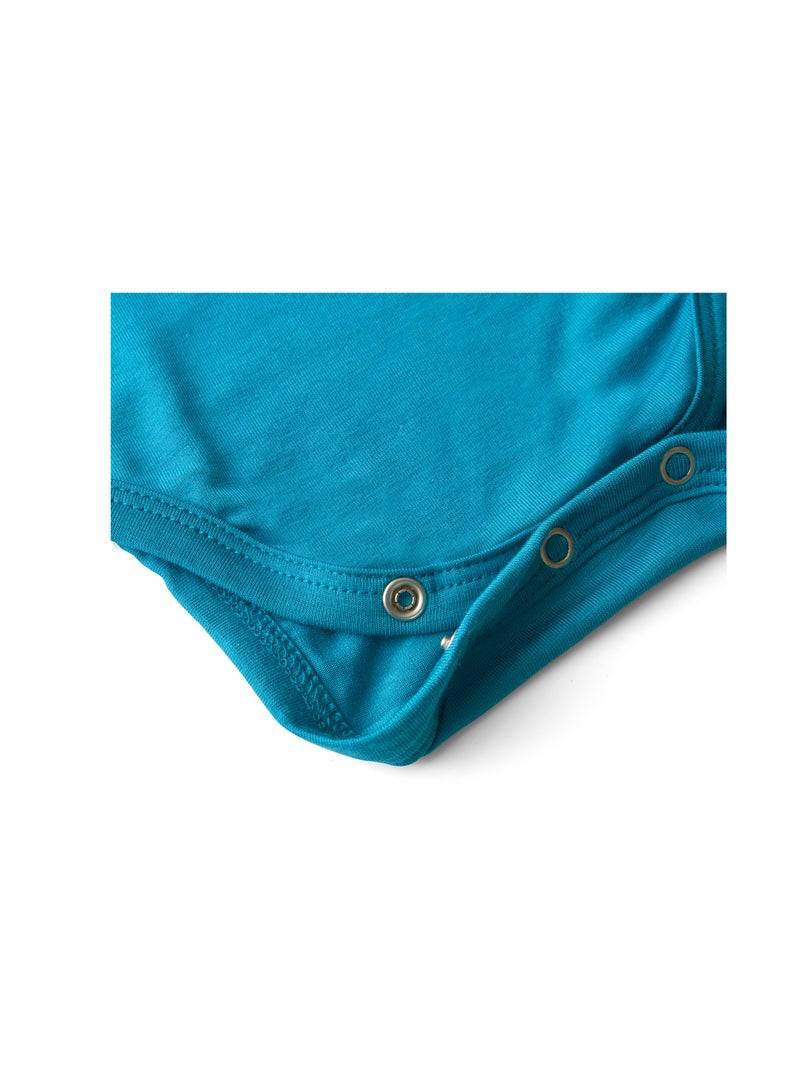 Anvi Baby Organic Bamboo Spandex Bodysuit- Blue 0 to 3 months  - Image 3