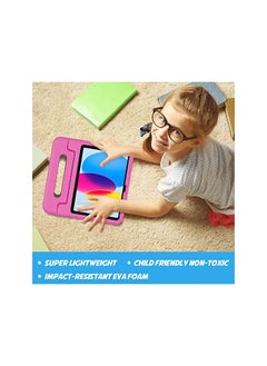 Procases Kids Case for iPad 10th Generation 10.9 Inch 2022, Shockproof Stand Cover with Convertible Handle Light Weight Kids Friendly Case for Boys Girls Toddlers –Pink  - Image 5