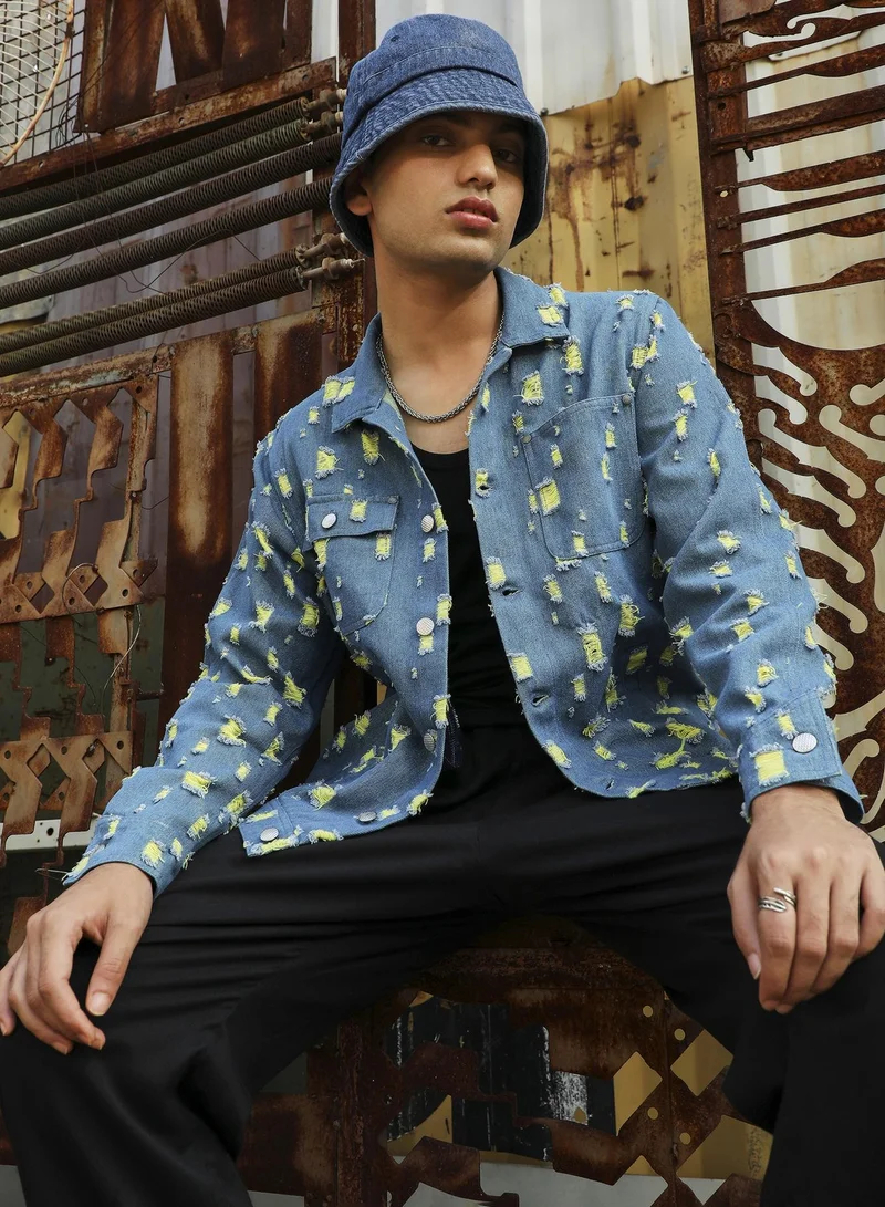 كامبوس سوترا سترة جينز زرقاء ثقيلة للرجال