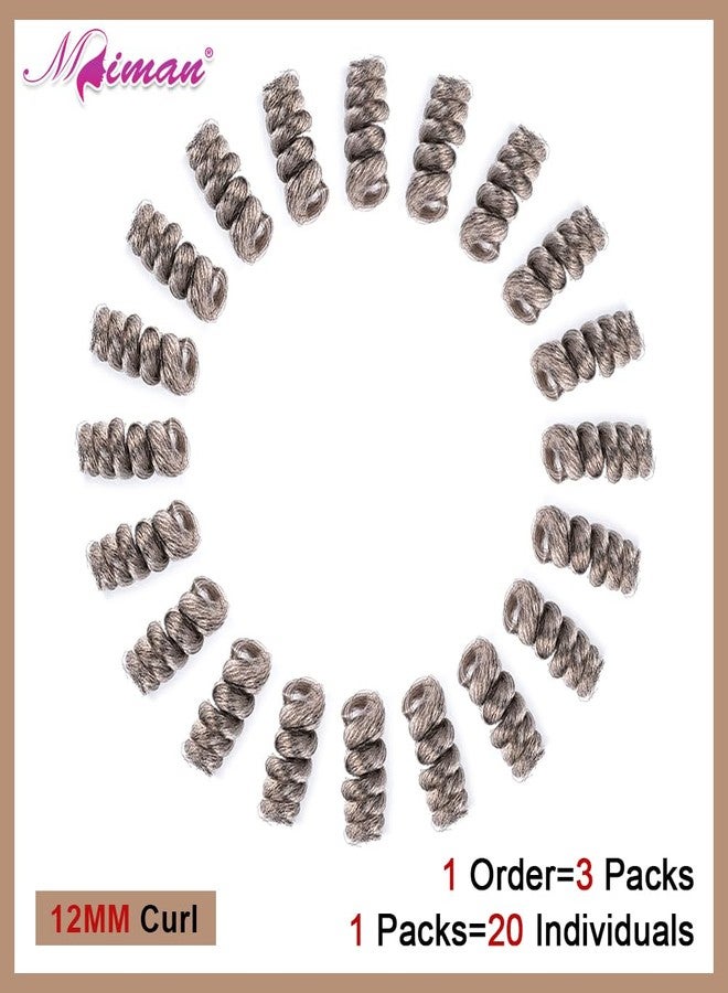 ميمان مجموعة ميمان من 3 قطع من شعر الكروشيه الرمادي القصير المجعد بطول 10 بوصات للنساء ذوات البشرة السمراء، وصلات شعر كروشيه رمادية 12 مم، وصلات شعر صناعية لتضفير الشعر للنساء، تسريحة شعر موهوك أفرو مضفرة يمكنكِ صنعها بنفسك (أسود طبيعي مختلط بالرمادي). - Image 4