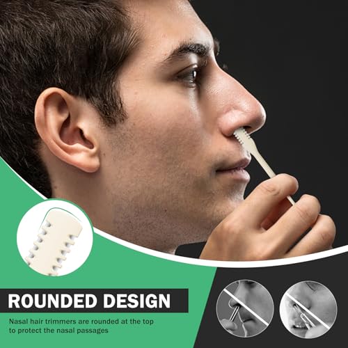 BEZOX Manual Nose Hair Trimmer Pack of 4 Rotating Nasal Hair Razor Cutter with Ear Picker for Women and Men Portable Nostril Hair Remover Tools - Image 3