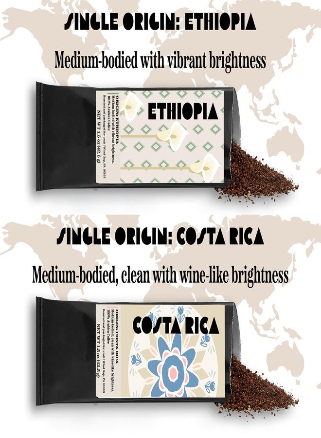 crait Around the World Gourmet Coffee Sampler Mother’s Day Gift Set, Single Origin Coffee Tasting Kit, 5 Single Pot Bags, Ground Coffee Sampler for Mother’s Day - Image 5