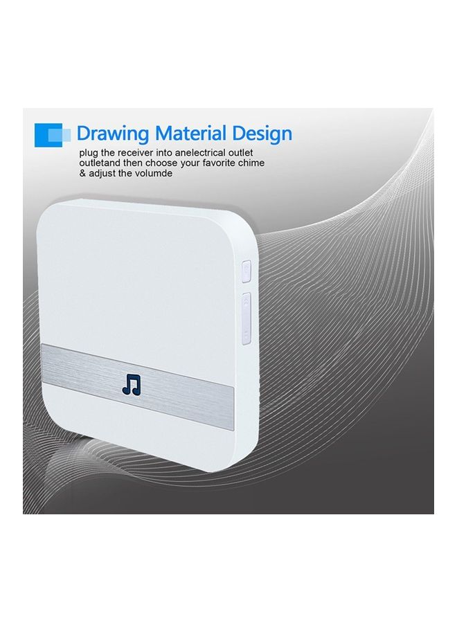 LED 4 Level Volume Wireless Doorbell Chime With 52 Ringtones Black 9.8 x 7 x 9.5cm - Image 5